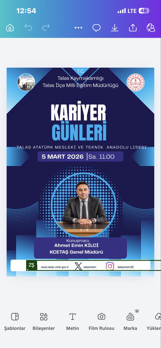 TalasMEM's tweet photo. Talas Kariyer Günleri’nde konuğumuz KCETAŞ Genel Müdürü Ahmet Emin Kilci oldu.
Gençlerimize tecrübeleriyle ışık tutan Sayın Kilci’ye ve emeği geçenlere teşekkür ederiz.
@tcmeb 
@Yusuf__Tekin 
@kayserimem 
@CoskunESEN57 
@TalasKaymakam
@ilyas_memis 
@OMALKOCOGLU 
@KayseriMEMArge https://t.co/P2820Cf9Yp