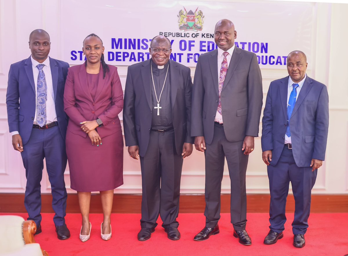 JuliusKBitok's tweet photo. This morning I hosted the Kenya Catholic Bishops Commission for Education and Religious Education, led by its Chairman, Rt. Rev. Bishop Mark Kadima, for a constructive engagement on the future of education in our country.

Our discussion focused on strengthening the longstanding Church–State partnership in education through mutually accommodative regulations, policies, and practices. We also addressed key issues raised by the Church, including concerns around the Basic Education (Amendment) Bill, the management of the CBE transition to ensure equitable distribution of Grade 10 learners, and the need to safeguard the future of some C3 and C4 senior schools that risk under-enrollment.

Bishop Kadima, who also serves as the Bishop of Bungoma Diocese, further highlighted the importance of policies on school uniforms that balance learners’ constitutional rights with the ideology and deeply rooted culture of sponsor institutions.

I reaffirmed the Government’s appreciation of the Catholic Church, and indeed all faith-based organizations, as critical stakeholders in Kenya’s education sector. We value their continued investment and commitment to shaping the future of our learners, and we remain open to ongoing dialogue and collaboration to enhance quality education for all #ElimuThabiti