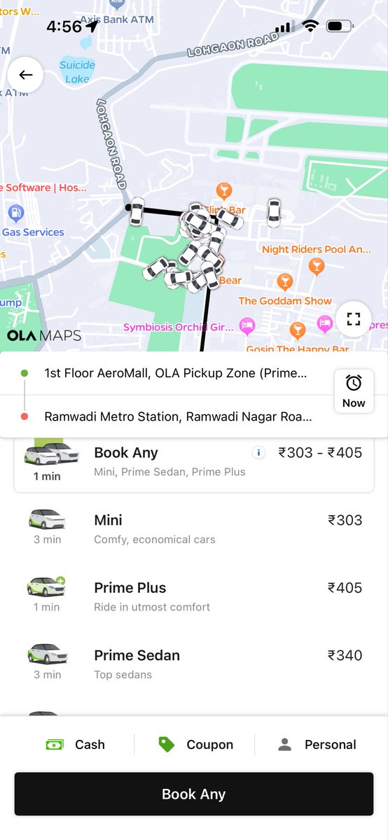 N_K_Tailor's tweet photo. Dear @AAI_Official, at Pune airport @Olacabs @Uber_India are charging very high fares for rides that cannot be justified in any way. For 3.2 km, they asked for 300 rs, which equals 100 rs per km.

@RamMNK Sir, can you please intervene here and make taxi services accountable? https://t.co/Qf5bQOiJMB
