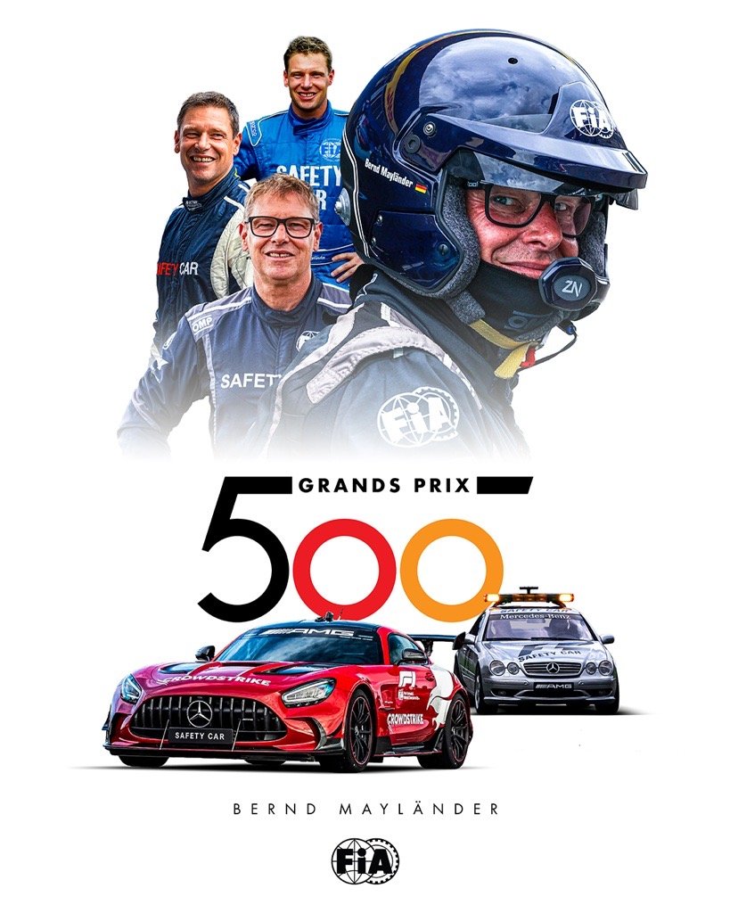 Bernd Mayländer a sa propre affiche pour célébrer son 500e Grand prix en tant que pilote de la Safety Car  #f1 #AustralianGP