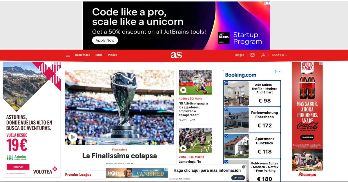 dagasji's tweet photo. Un poco de noticias deportivas dentro de la web de publicidad de @diarioas . Creo que os cabe algún banner más https://t.co/KIxyTtdCT7