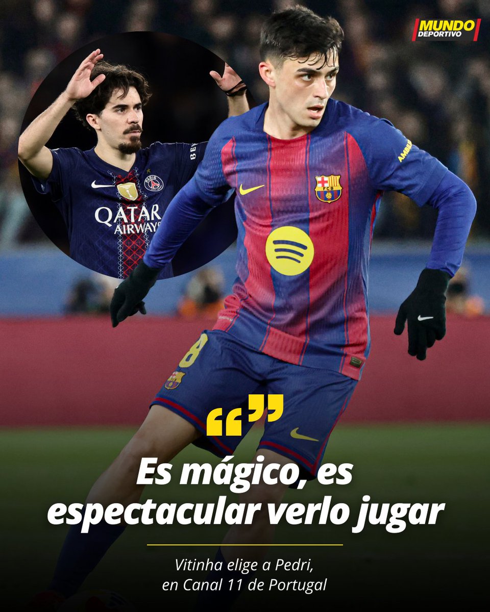 🗣️ Vitinha: "Pondría a Pedri en el primer puesto. Es mágico; es espectacular verlo jugar. Cuando juegas contra él, lo entiendes aún mejor.