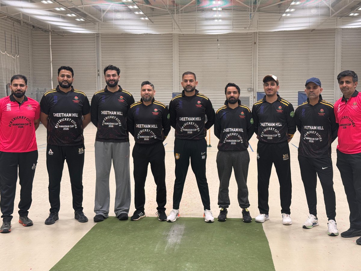 LancsCricketFDN's tweet photo. The LCF Ramadan Cup got underway this week at Emirates Old Trafford 🌙🏏

From 10pm to midnight, the Indoor Centre has been packed with energy as teams compete in fast-paced Tapeball Cricket during the holy month of Ramadan.

The tournament is about bringing together faith, community and cricket in a unique atmosphere.

Read more🔗 https://t.co/pQMdtkOyWh