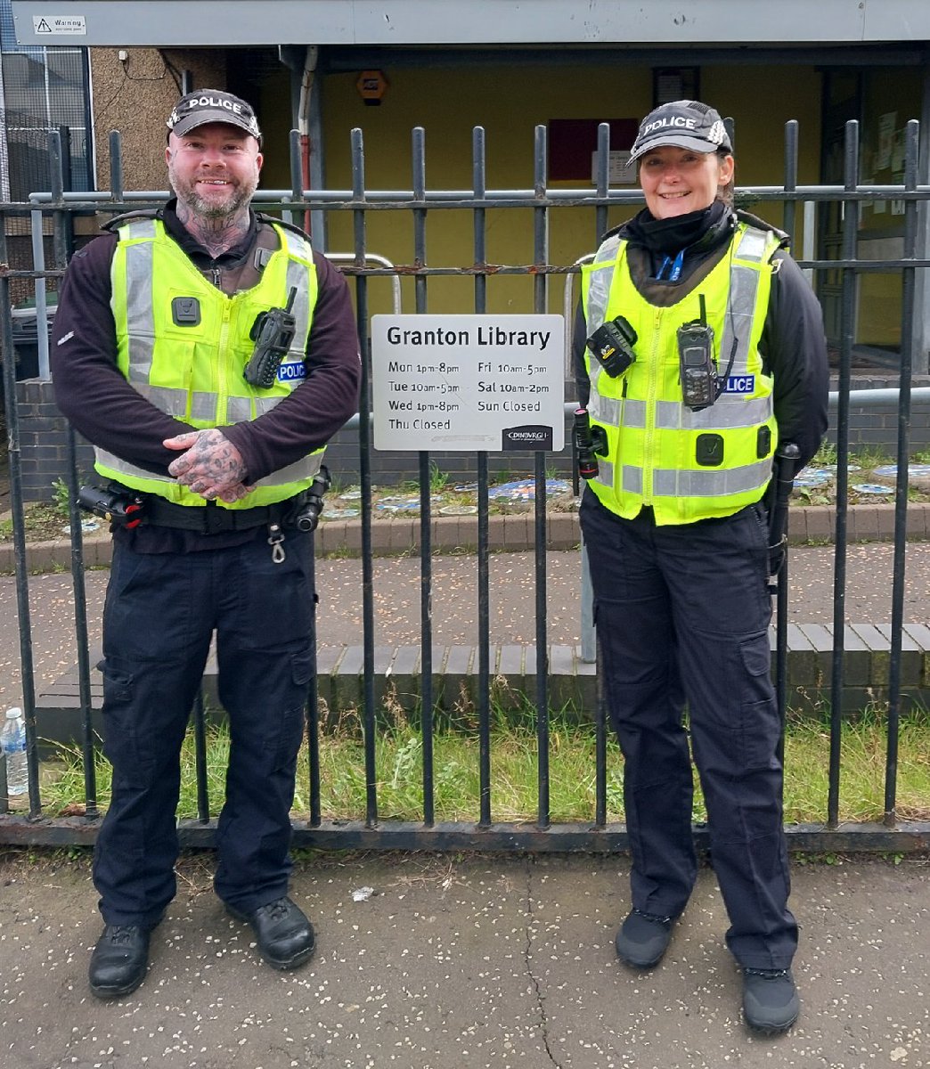 PSOSEdinburgh's tweet photo. 👮‍♀️ We’re here to listen.

Join your local Forth Community Police Officers at our March drop‑ins.

📅 Mon 9 March
📍 Granton Library
🕑 2pm–3pm

📅 Sat 14 March
📍 Morrisons, Pilton Drive
🕥 10:30am–12:00pm

Everyone welcome!
#ForthCommunity #CommunityPolicing #HereToHelp https://t.co/gtY1ZtkktU
