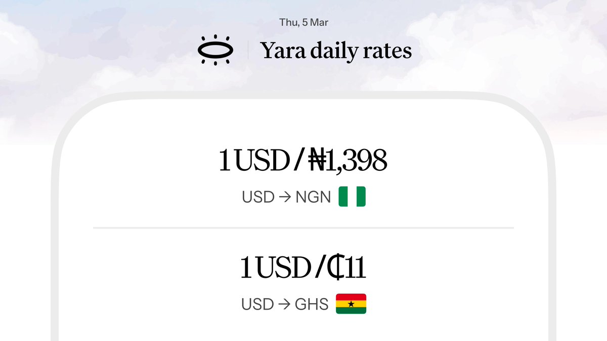 A global talent like you deserves the best banking solution. You don't need multiple apps just to get paid for your work. With Yara, you get a US bank account and can instantly convert your earnings to Naira or Cedis, all in one seamless app.

Begin your journey to financial