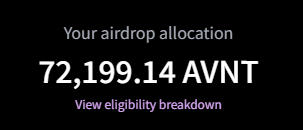 Avantis(<a href="/avantisfi/">Avantis</a>)

Season3の割当てが確認できます

想定より多い72,119枚で約2ミリのエアドロでした💙

今日から4日間、毎日1/4ずつclaimできます

幸いにもトレードはプラスだったので大きなエアドロになりました

Avantisに感謝！！