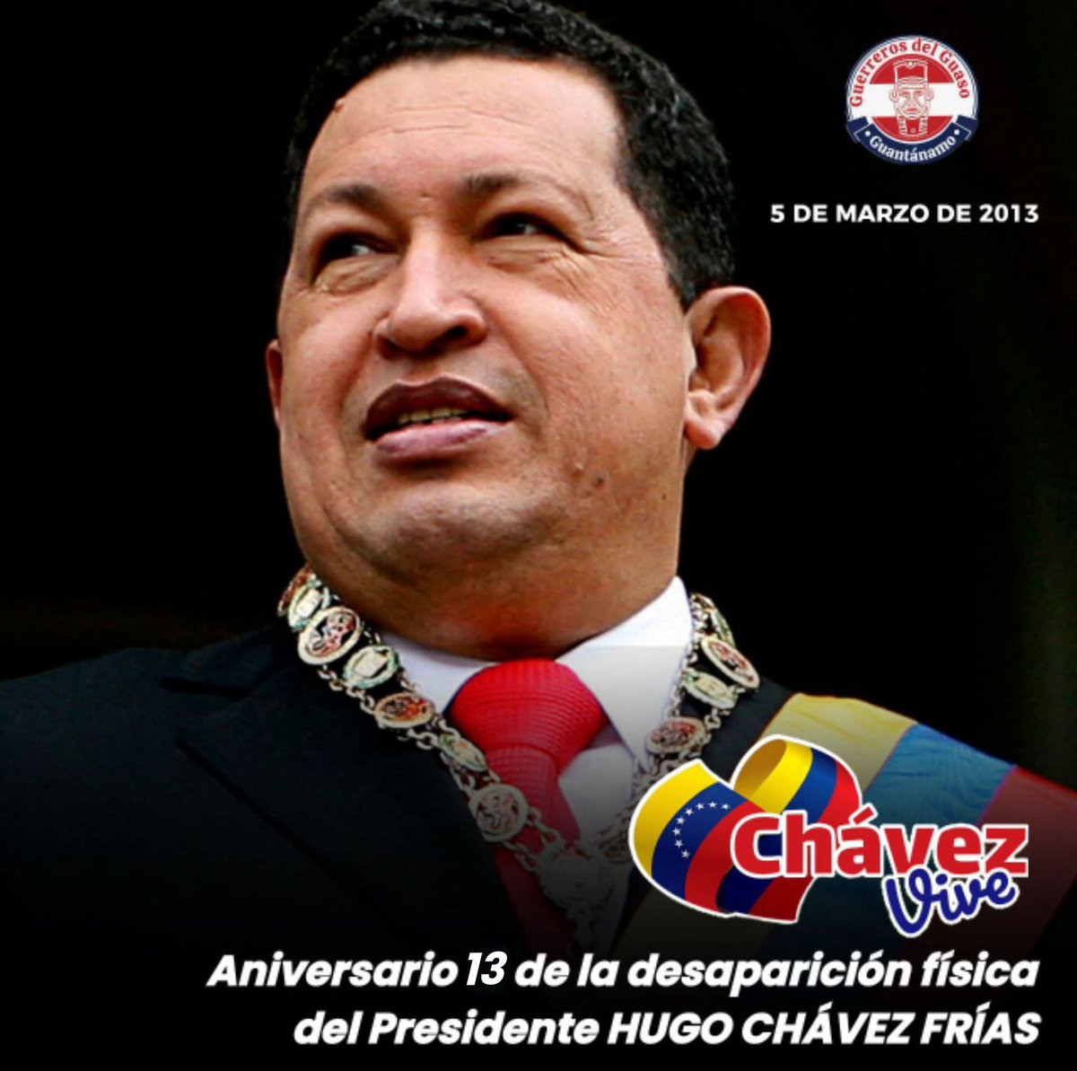 Hoy recordamos al #MejorAmigoDeCuba en el 13 aniversario de su desaparición física. <a href="/PresidenciaCuba/">Presidencia Cuba 🇨🇺</a> #ChávezVive <a href="/CubanaGe/">BrigadaEductivaCubanaGE</a> <a href="/CubaMined/">MINED</a> <a href="/naimatrujillob/">Naima Ariatne Trujillo Barreto</a> <a href="/MarlenTriana3/">Marlen Triana Mederos</a> <a href="/AbelPrieto11/">Abel Prieto</a>