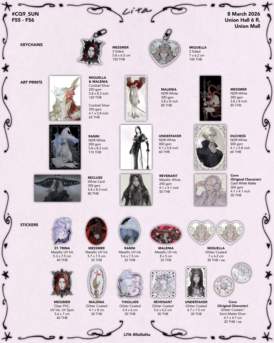 #CQ9 #CQ9_SUN 

𓇼 F55 - F56  ⋆˚꩜｡
ใบเมนูมาแล้วค่ะ🤍

*แก้ไข สติกเกอร์กลิตเตอร์ราคาลดลงจากใบเมนูรวมนะคะ