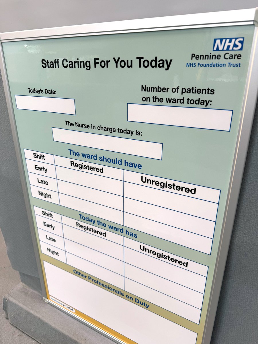 visualsystems's tweet photo. In Wales, nurse staffing transparency is written into law.

In England, it isn’t.

But patients still want to know who is caring for them today.

Our bespoke Staffing Boards make that visible - clearly, professionally, and designed specifically for your ward.

#PatientExperience https://t.co/2bAMv7TFIm