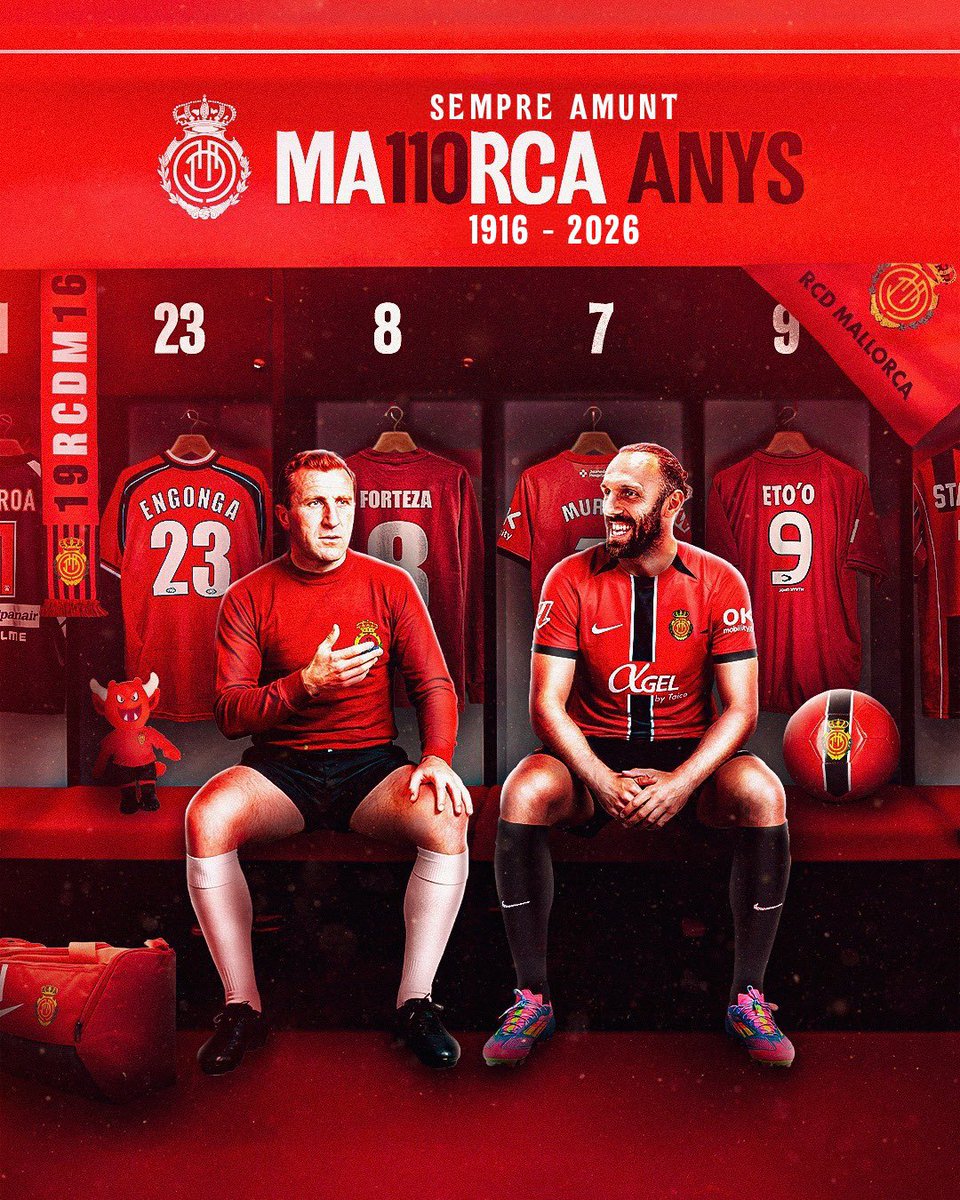 A whole life
𝟭𝟭𝟬 𝗵𝗶𝘀𝘁𝗼𝗿𝗶𝗰 𝘆𝗲𝗮𝗿𝘀, Mallorca fans ❤️🖤