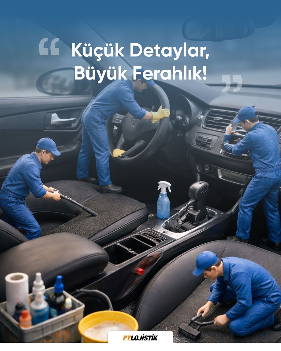 Küçük detaylar ihmal edilmeden temizlendiğinde, araç içi tamamen yenilenir. 🫧

Detaylı temizlik, ferah ve konforlu bir sürüş deneyimi sağlar. 🚗✨

#FTLojistik #DetaylıTemizlik