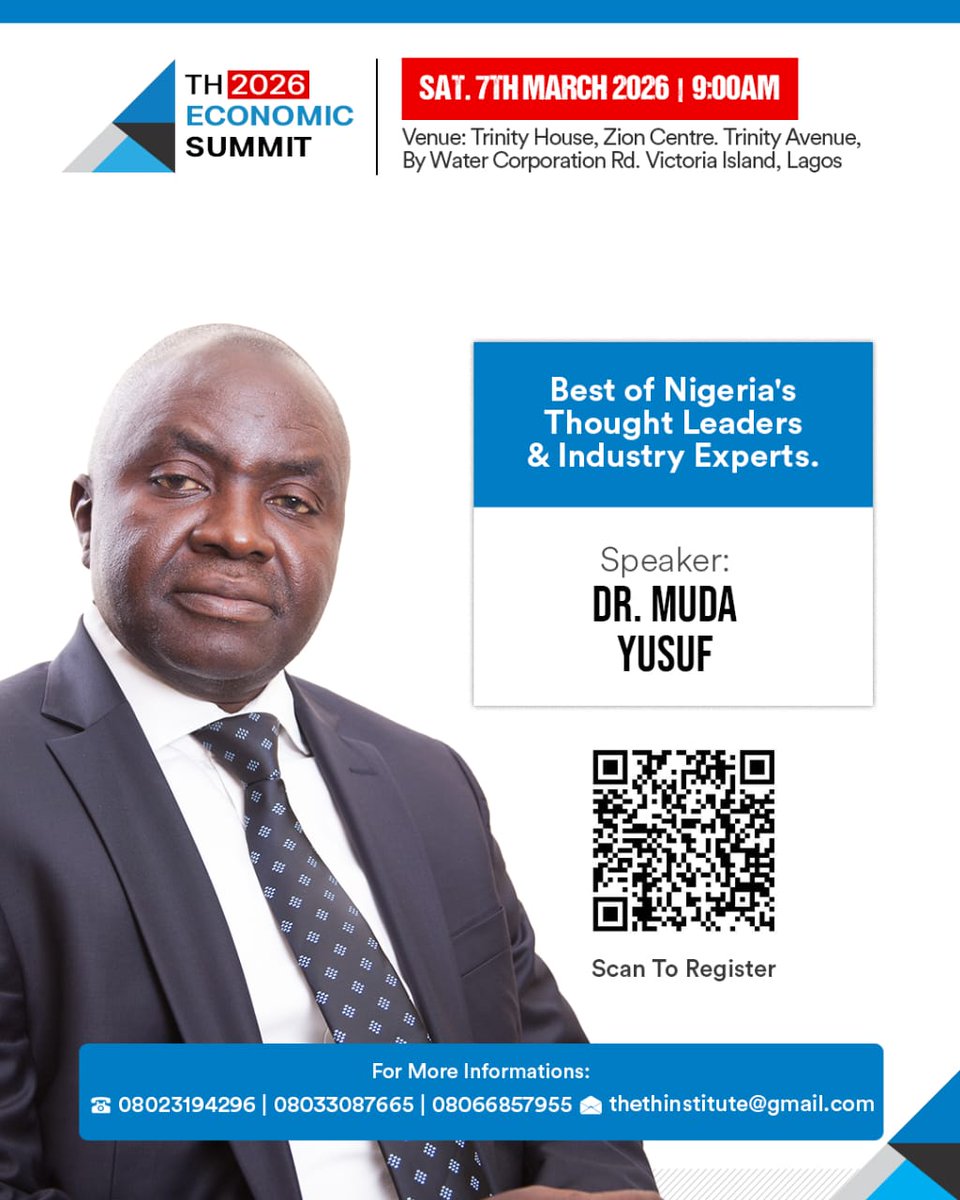 Thrilled to announce my participation as a Speaker at the TH 2026 Economic Summit taking place on Saturday, 7th March 2026, in Victoria Island, Lagos.