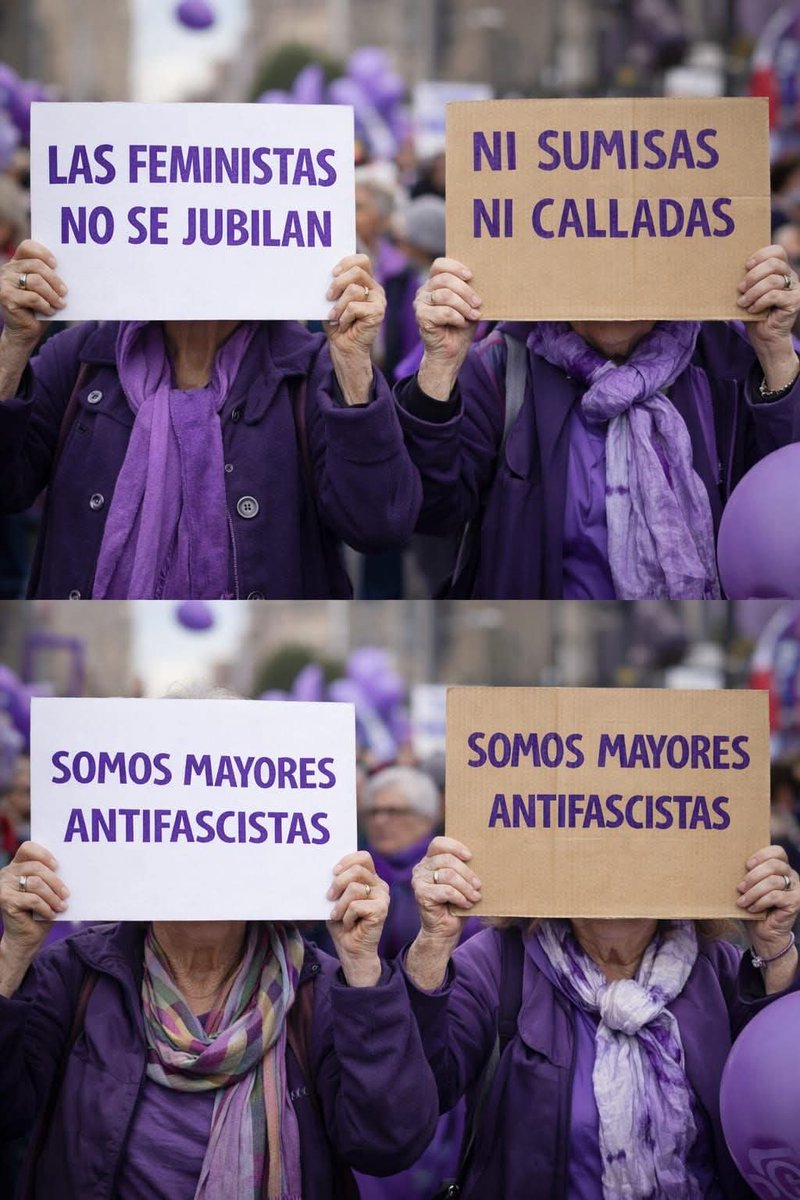 yayoflautas's tweet photo. Las jubiladas feministas no se jubilan, ni se callan , ni son sumisas. https://t.co/Rlw52BYZ8w