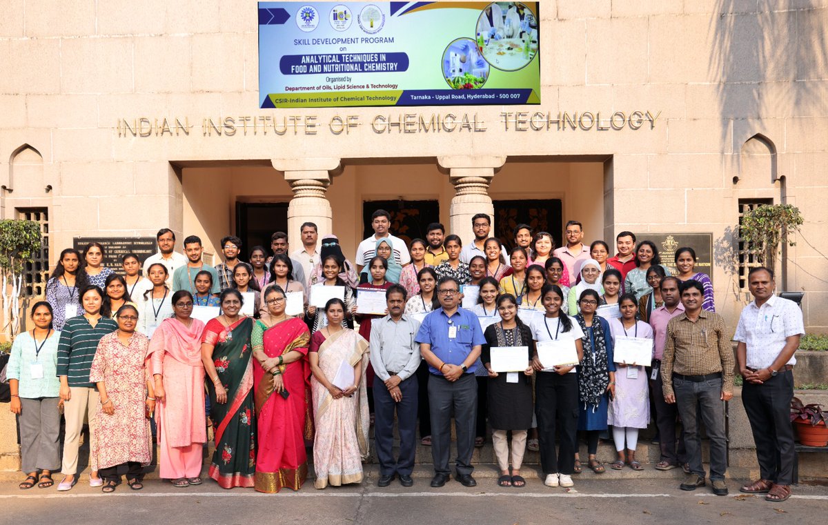csiriict's tweet image. A Skill Development Program on Analytical Techniques in Food and Nutritional Chemistry for 27 women participants in Life Sciences was successfully conducted from 25 Feb 2026 to 3 Mar 2026. 
@CSIRIndia @IndiaDST 
#SkillDevelopment #WomenInScience #LifeSciences