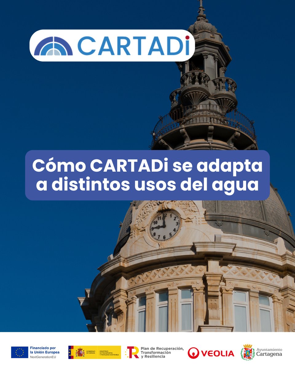 veolia_rmurcia's tweet photo. 💧 El agua en #Cartagena no se usa igual en todos los ámbitos.
📊 Con #CARTADi, los datos permiten conocer mejor los distintos usos del agua y analizarlos de forma conjunta para gestionar el sistema con mayor criterio.
#PERTE_CiclodelAgua #PlandeRecuperación #NextGenerationEU https://t.co/OXYVaxqNDD