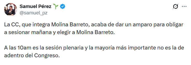 RomaNatasha1989's tweet photo. Samuel Pérez se arrastró usando las mismas prácticas del Pacto de Corruptos que tanto criticó. ¿Y adivinen qué? No le funcionó.

El dinero que movieron, las plazas fantasmas, los contratos que ofrecieron y las amenazas que hicieron no sirvieron. La CC ya los sentenció.

Los niños que juegan a hacer política otra vez demuestran su poca capacidad para negociar y construir consensos. Ya perdieron la elección de magistrado ante la CC.

Esto no es monopolio, @samuel_pz. Se llama realpolitik, y ustedes no saben jugar.