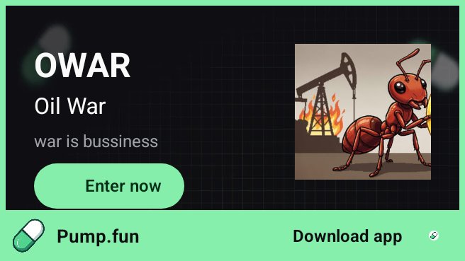 4rtbinka's tweet photo. Just called out Oil War at $2.57K mcap. Follow me on https://t.co/SKbUWPNM57 app to get instant alerts: https://t.co/iioIEFyNHx https://t.co/DfjvFcIcHo