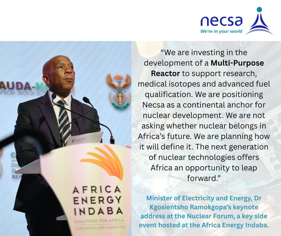 necsa_Ltd's tweet photo. #AfricaEnergyIndaba #DEE #NecsaGroup #IRP2025
@iaeaorg @DOEE_ZA @EnergyIndaba https://t.co/G9fnRqT4Pa