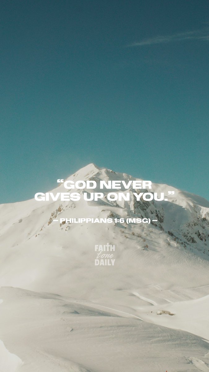 faithtonedaily's tweet image. God finishes what He starts. Even when you feel unfinished or unsure, He remains faithful to complete His work in you. Your story is still unfolding. Trust Him to carry you all the way through.
#FaithToneDaily #GodFinishes #NeverGivesUp #FaithfulToComplete #HopeForward