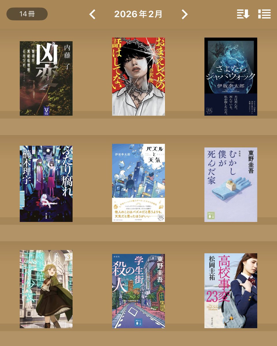 2022_aky's tweet photo. #2月の読了本
14冊でした https://t.co/O3H2mBBM6F