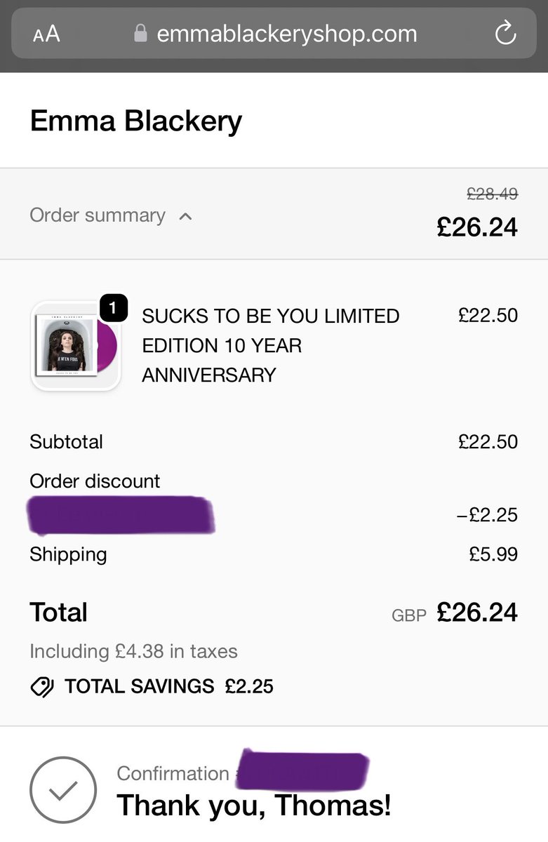 td_edwards96's tweet photo. @emmablackery Thank you @emmablackery for bringing Sucks To Be You to Vinyl, another one to the collection :) 👀 Can’t wait to hear the new version of Sucks To Be You! - Will it also get released to download for Patreons? https://t.co/X74zE3jBW2