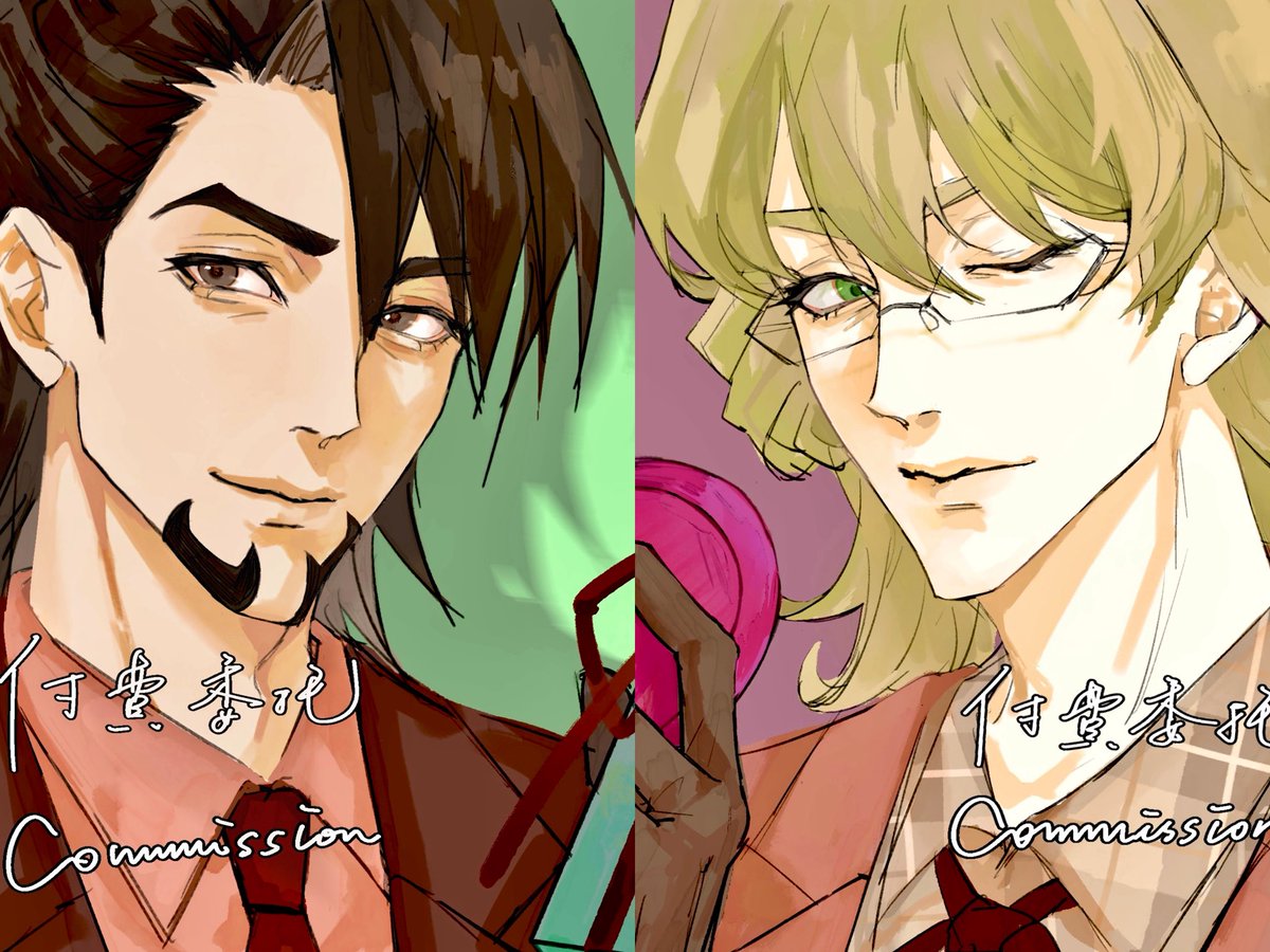 thanks to my client for giving me the chance to draw this new Valentine’s look.
I especially love how the faces turned out in these two pieces ，Barnaby is truly 王子顔^o^