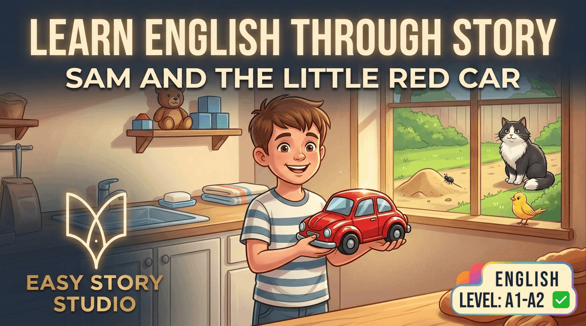 easystorystudio's tweet photo. Improve your English the fun way! 🚗 Our new A1-A2 story, 'Sam and the Little Red Car,' is out now on Easy Story Studio. Practice your listening and reading skills easily with this sweet tale. Watch here: 👇
https://t.co/V6YKeLg8Kx

#LearnEnglish #EnglishStory https://t.co/OTNAIwrpYv