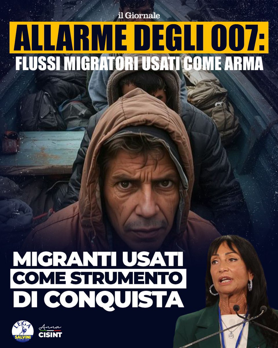 annacisint's tweet image. 🔴🔴 Gli 007 confermano quello che diciamo da sempre: l'immigrazione incontrollata è un'arma in mano a nemici e trafficanti per destabilizzare l'Italia. 
Siamo sotto attacco e c'è chi ancora parla di "accoglienza" mentre calpestano i nostri confini.

#lega #patriots
