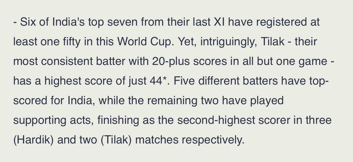 JayanChhaya's tweet photo. Individual brilliance to come together in today’s #MUSTWINGAME #INDvsENGSemiFinal. I anticipate a repeat of #NVvsSASemiFinal. All eyes on Abhishek Sharma and Varun Chakaravarthy. Go India Go 🏆… #WorldCup2026 https://t.co/JGCDZbLwew
