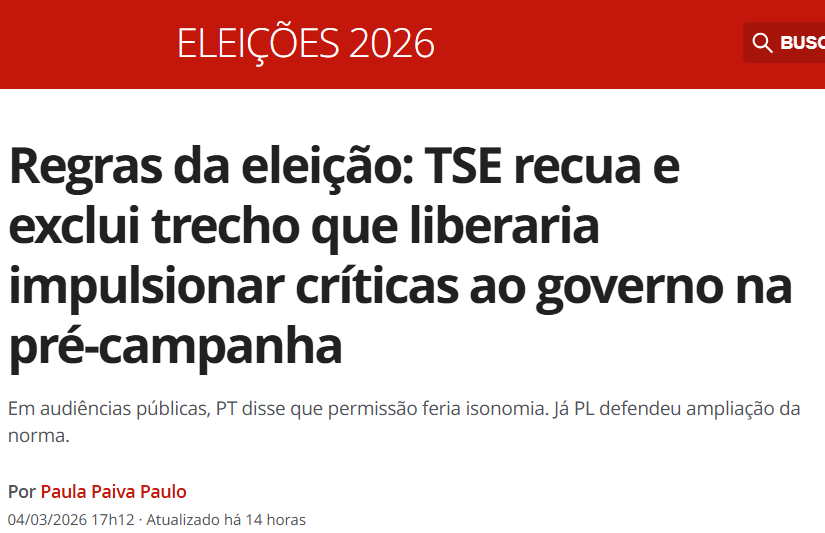 Ideiasradicais's tweet photo. TSE proibiu impulsionar vídeo criticando o governo.

Pode fazer? Pode*. Mas não pode botar dinheiro como anúncio para alcançar mais gente.

O argumento do PT é: é injusto. A oposição pode criticar erros do governo, mas como o governo vai criticar erros da oposição? 

Como a oposição não está governando nada, não tem o que errar em governo e ser criticada, então né, fica desbalanceado né gente poxa coitados de nós o governo.

A resposta lógica a isso seria: E por que então o governo pode usar dinheiro PÚBLICO via a SECOM, Ministérios e estatais pra falar bem do governo?

O governo tem bilhões de dinheiro dos OUTROS pra fazer propaganda dele mesmo.

Aí pode.

Mas você botar 50 pila pra anunciar que o Lula cortou dinheiro de combate a queimadas?

Não, aí é injusto. Desleal. Desbalanceado. Fere a isonomia da festa da democracia.

Março. Já não pode anunciar coisa contra o governo. Como vai estar quando chegarmos em setembro?