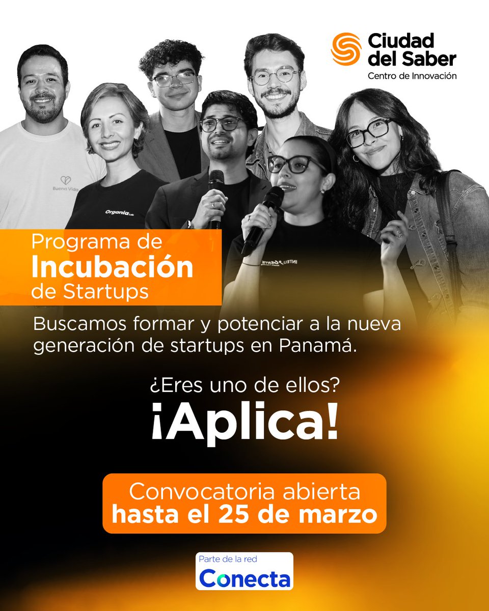 innovaCDS's tweet photo. ¡Convocatoria abierta! ⚡️ Emprendedores de Panamá, impulsen su startup con el Programa de Incubación de Ciudad del Saber. Postúlate aquí: https://t.co/HOXYs1SuHZ https://t.co/dXIBSCv6Xv