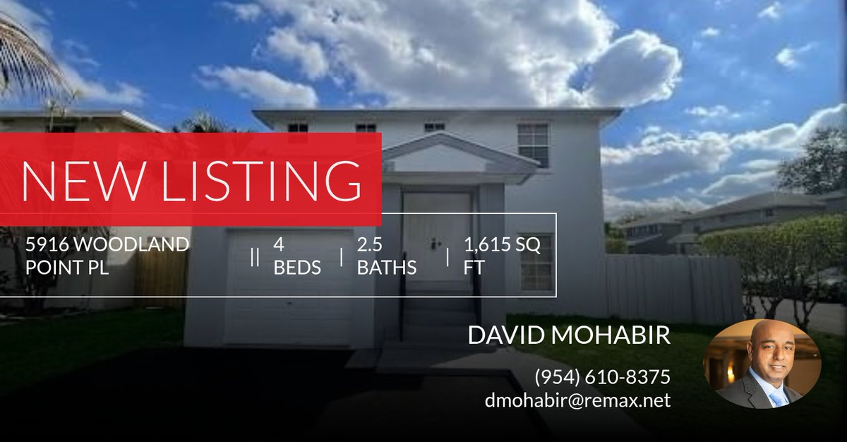 DavidMohabir's tweet photo. 📍 New Listing 📍 Take a look at this fantastic new property that just hit the market located at 5916 Woodland Point Pl in Tamarac. Reach out here or at (954) 610-8375 for more information https://t.co/x5PeHP0bb1 https://t.co/GgCsAzVhZm