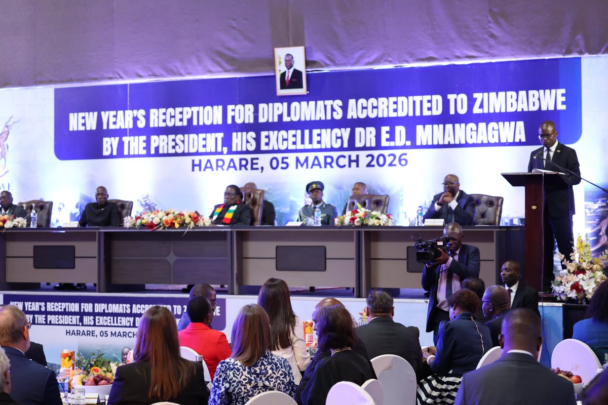 MoFA_ZW's tweet photo. This Thursday, Zimbabwe's Chief Diplomat, H.E. President Emmerson Dambudzo Mnangagwa, hosted the New Year’s Reception for diplomats accredited to Zimbabwe, as the country intensifies its pursuit of economic diplomacy as a central pillar of its foreign policy, anchored on the principles of mutual respect, cooperation, and peaceful engagement with the international community.

Speaking during the 2026 New Year’s Reception, the Minister of Foreign Affairs and International Trade, Prof. dr. Amon Murwira, outlined the country’s commitment to strengthening partnerships that promote sustainable development and prosperity.

Prof. Murwira said Zimbabwe’s foreign policy is rooted in the Constitution, particularly Section 12, which commits the country to peaceful coexistence, respect for international law, and the settlement of disputes through peaceful means. 

He added that the nation also draws guidance from the principles of the United Nations, including sovereign equality, non-interference, and cooperation for peace and development.
The Foreign Minister highlighted that Zimbabwe’s doctrine of foreign relations, articulated by President Mnangagwa, promotes engagement with all nations through a non-judgmental and non-adversarial approach. This framework, he said, reflects the country’s guiding principle of being “a friend to all and an enemy to none.”

Under this approach, Zimbabwe is positioning itself as a reliable partner in global trade and investment while safeguarding its sovereignty. Economic diplomacy has therefore become a key strategy for fostering mutually beneficial partnerships and promoting trade as a tool for peace and development.
“Zimbabwe presents itself as an equal, stable and dependable partner, promoting peaceful, dignified and beneficial partnerships through trade,” Prof. Murwira said.
The country’s engagement with the international community is also supported by governance reforms and development policies championed by President H.E. President Mnangagwa, which aim to enhance economic stability, innovation, and industrialisation.

Prof. Murwira reaffirmed Zimbabwe’s commitment to structured and dignified international engagement, emphasizing that the country values strategic partnerships with nations working together to build a more prosperous and peaceful world.

Through this foreign policy framework, Zimbabwe continues to promote economic diplomacy as a pathway to deeper global cooperation, investment, and sustainable growth