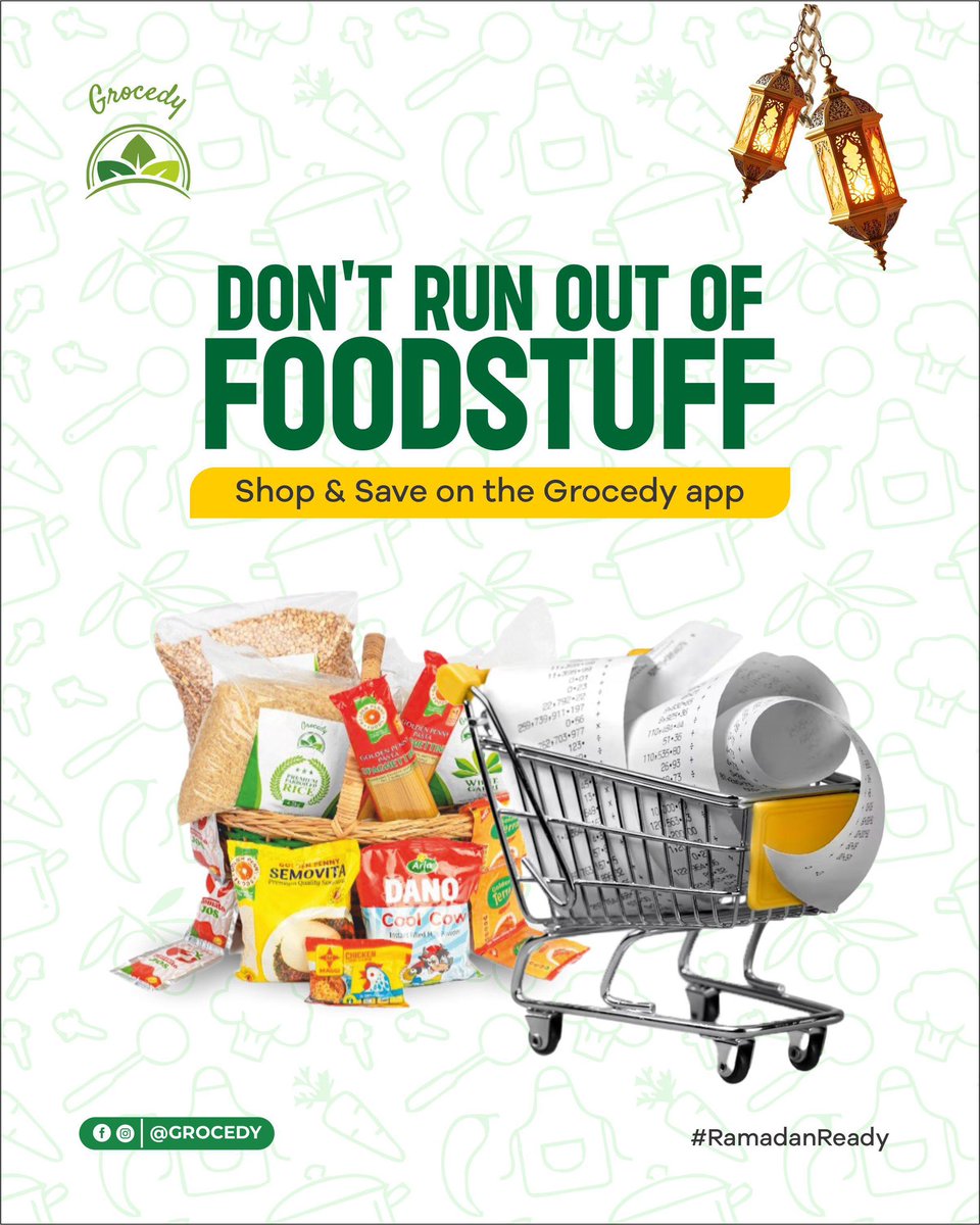 Stay stocked and stress-free this season. 🌙✨

Get everything you need for Sahur and Iftar delivered right to your door. Skip the long market queues and enjoy more time for what matters.

Download the Grocedy app to shop and save today!📲

#RamadanReady #Grocedy #Ramadan2026