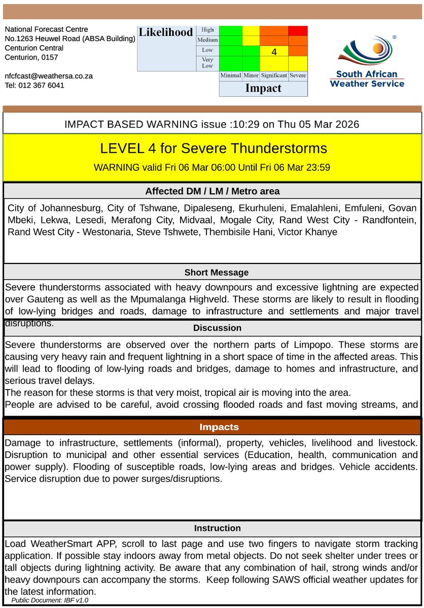 Gauteng Provincial Disaster Management Centre tweet media
