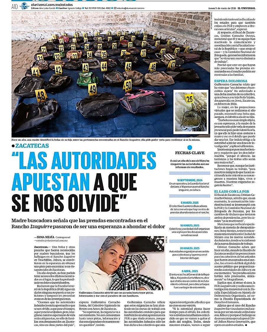 Ni perdón, no olvido.

Claudia Sheinbaum ya no quiere que se hable del campo de exterminio Izaguirre en Jalisco.

Sabe que lo crearon durante el sexenio de López Obrador.

Y sabe que a pesar de haber denuncias, no hicieron nada.

Así la IMPUNIDAD en México..