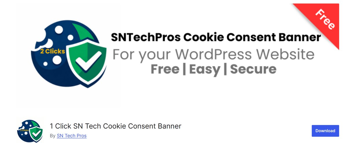 SNTechpros's tweet photo. If you are a WordPress developer check out and use our Cookie Banner Plugin. We stripped away the complexity for you. #WordPress #WebDev https://t.co/O2H1vf9iLy