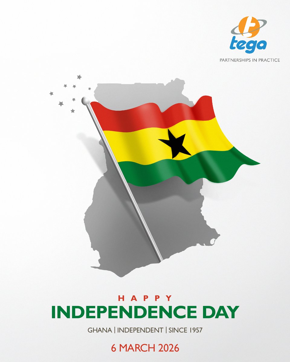 tega_industries's tweet photo. Marking Ghana’s Independence Day on 6 March 1957. Celebrating the nation’s history, resilience, and the people shaping its future.
#PartnershipsinPractice #GhanaIndependenceDay #Ghana #6March https://t.co/EMsSvgEzAx