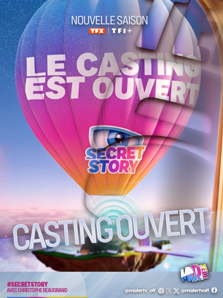 misteralex_off's tweet image. ICI LA VOIX : Bonne nouvelle 👁️ 
@SecretStory_tf1 revient pour une nouvelle saison, le casting est ouvert ! 🎉

Inscrivez-vous dès maintenant sur @tf1plus pour participer à cette nouvelle saison. #SecretStory @TF1 @tfxtv @Tof_Beaugrand @Endemol_France 

#MisterTV