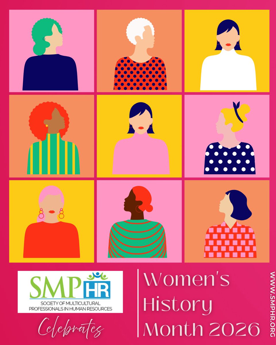 The Society of Multicultural Professionals in Human Resources proudly celebrates Women's History Month 2026! 

Learn more about our organization at smphr.org. 

#humanresources #hr #celebration #WomensHistoryMonth #HerStory #smphrstl