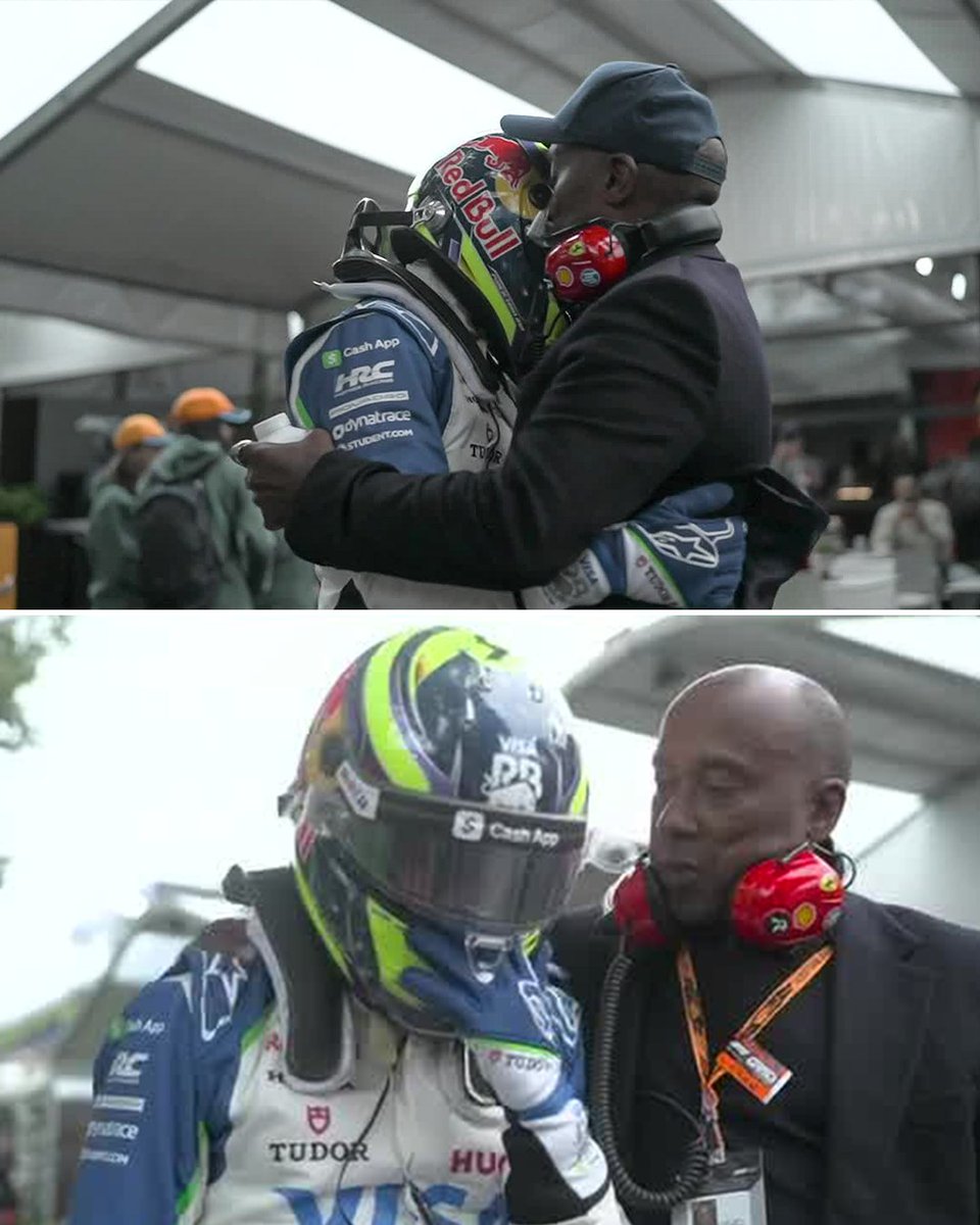 ESPNF1's tweet image. Throwback to last year's Australian Grand Prix when Lewis Hamilton's father, Anthony, came over to console Isack Hadjar after crashing in his F1 debut ❤️ 

All class 👏