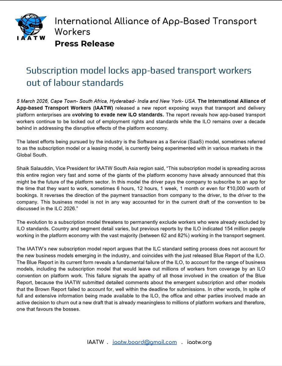 Indian Federation Of App Based Transport Workers tweet media