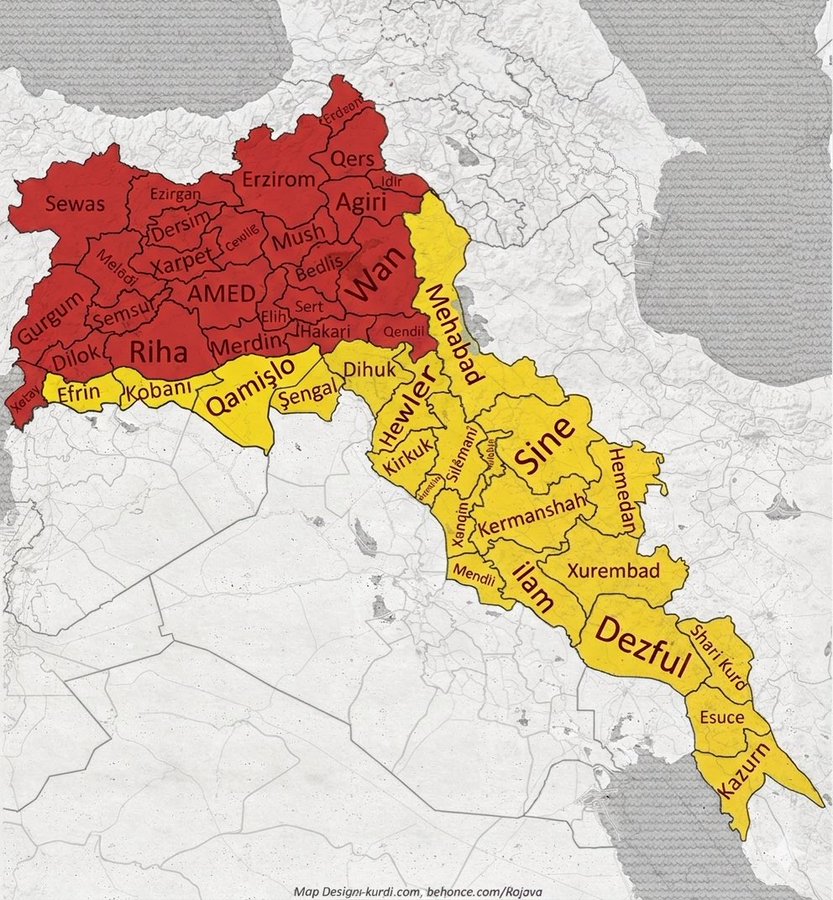✅ Kurdistan
❌Iran

✅ Kurdistan
❌Iraq

✅ Kurdistan
❌Syria

✅ Kurdistan
❌Turkey