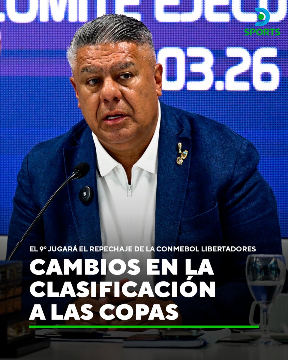 EL COMITÉ EJECUTIVO DE AFA APROBÓ CAMBIOS EN EL SISTEMA DE CLASIFICACIÓN A LAS COPAS 🇦🇷

3⃣ El que finalice tercero de la Tabla Anual jugará la CONMEBOL #SudamericanaEnDSPORTS.

9⃣ Mientras que, el que termine noveno participará del repechaje de la CONMEBOL #Libertadores.