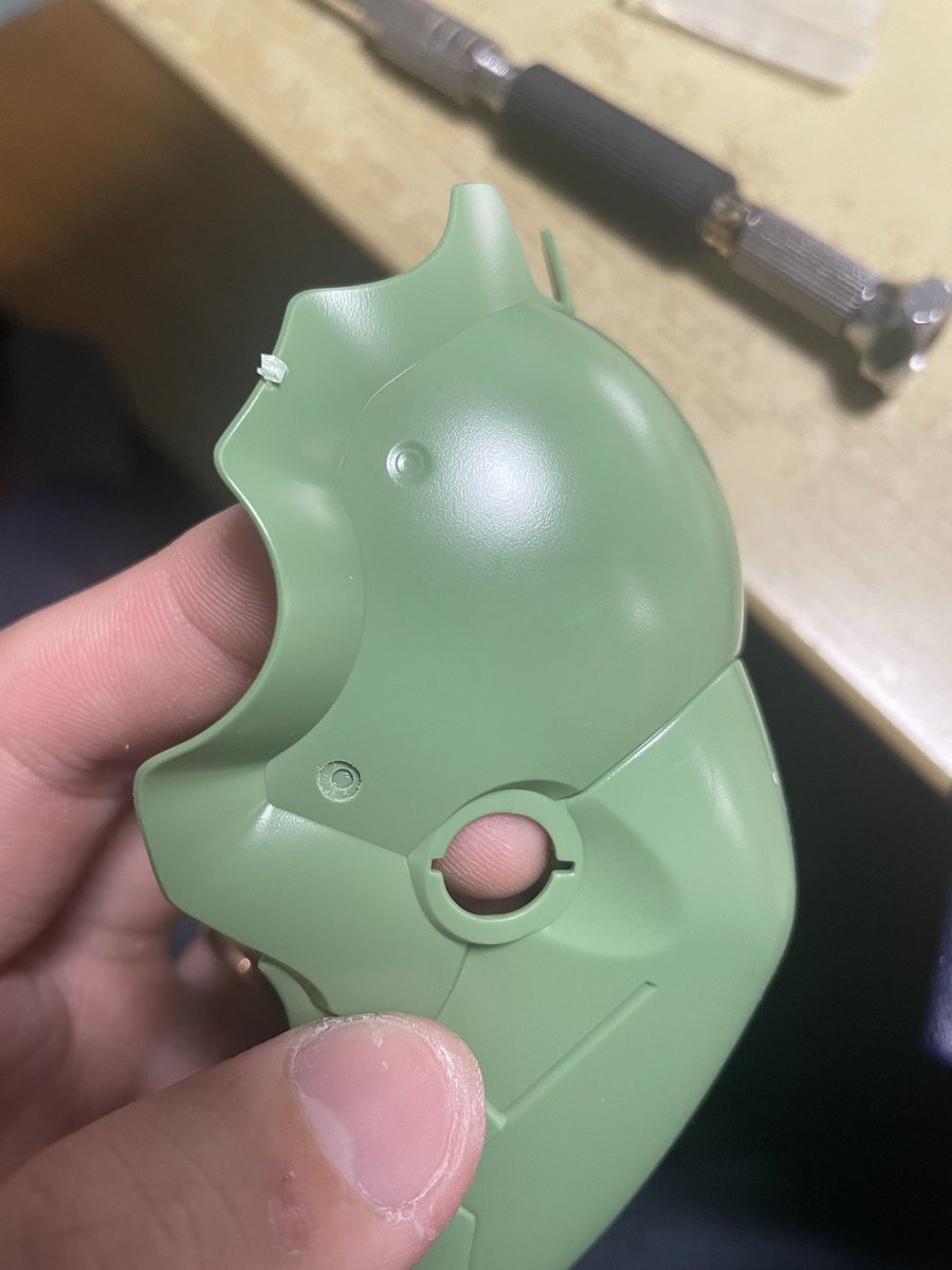 スピンブレードで段差強調してみたけどどうだろ…
やるじゃなかった感もあるけど塗装したら良い感じになるかな？

 #プラモデルライフ