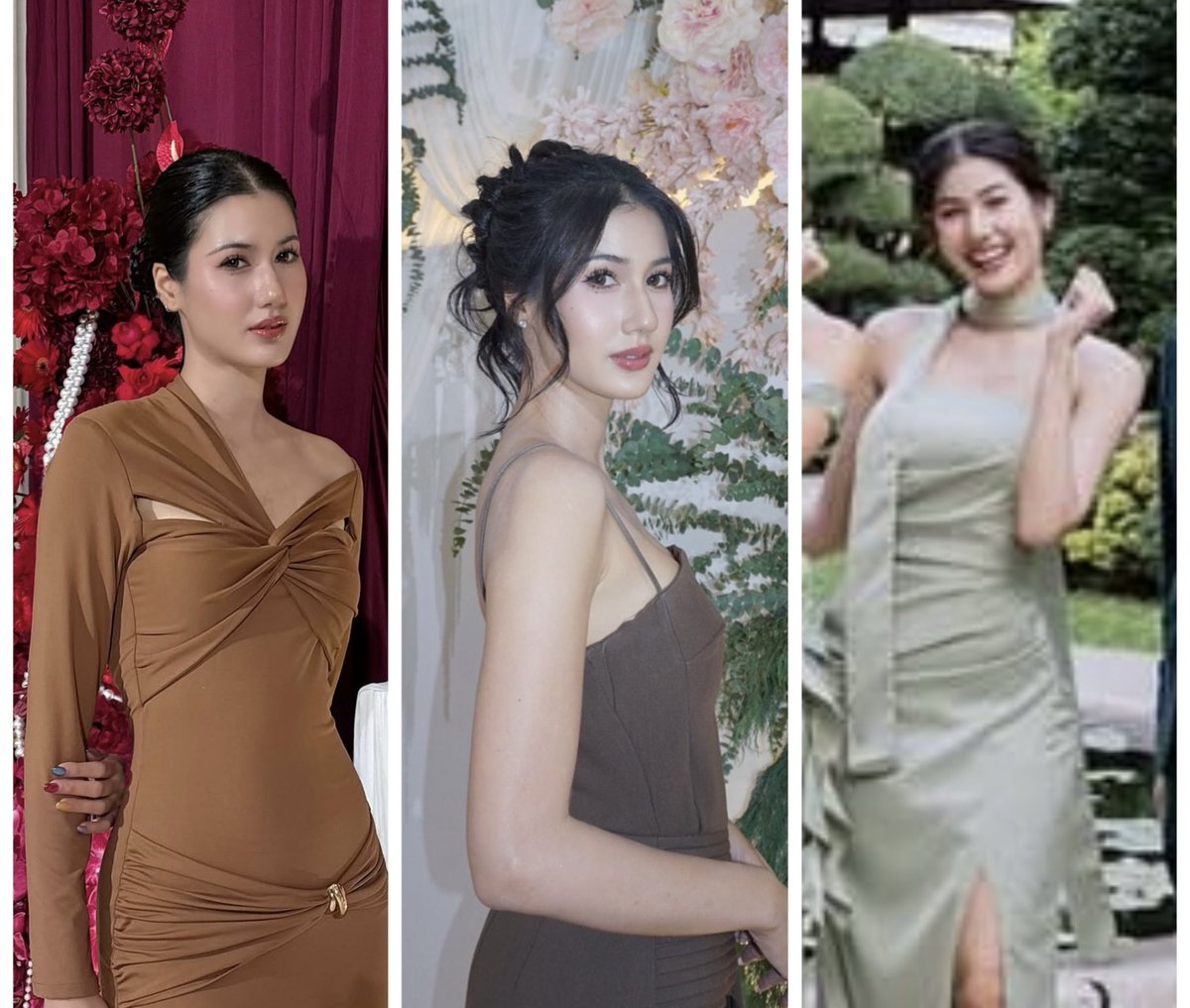 พพ กับลุคเพื่อนเจ้าสาวใน 3 งาน
ซ้าย  งานแต่งคุณบอสชนกันต์
กลาง  งานแต่งเพื่อนของ พพ
ขวา  งานแต่งคุณปันปัน
#พิ้งค์พลอยปภาวดี