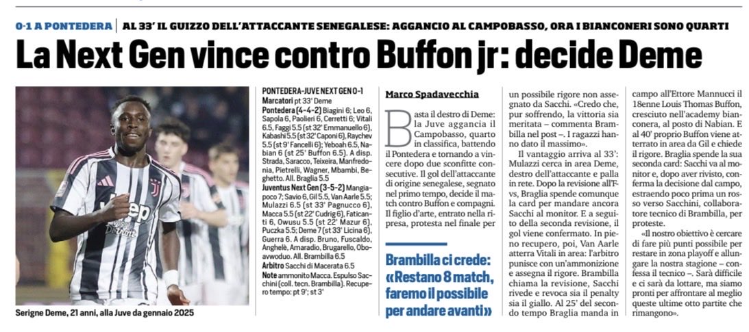 #Juve Next Gen: vittoria contro Buffon jr e aggancio al quarto posto #serieC
