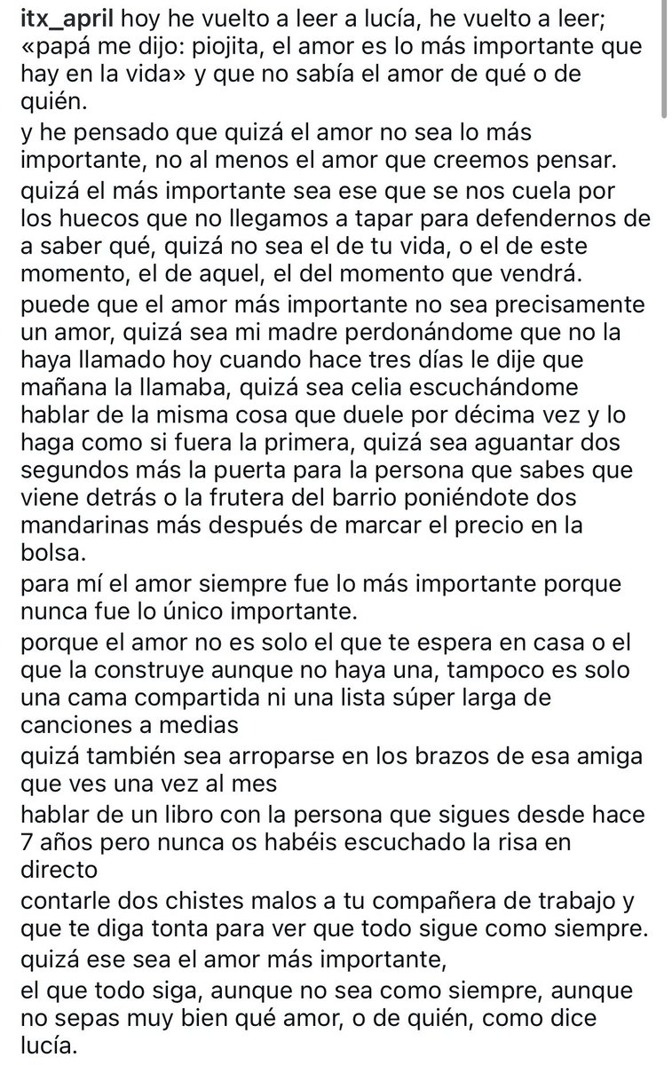 quizá el amor no sea lo más importante