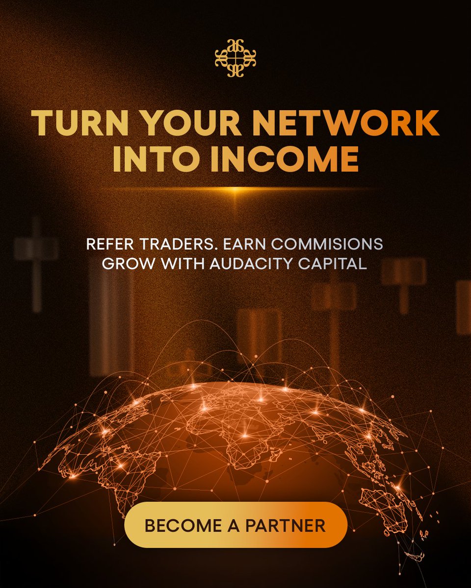 Audacitycap's tweet image. Turn your network into income.

Refer traders. Earn commissions. Grow with Audacity Capital.

Have a trading audience or community?

Become a partner and start earning.

Like and comment PARTNER if you want to join.

#AudacityCapital #AffiliateProgram #PropFirm #TraderCommunity
