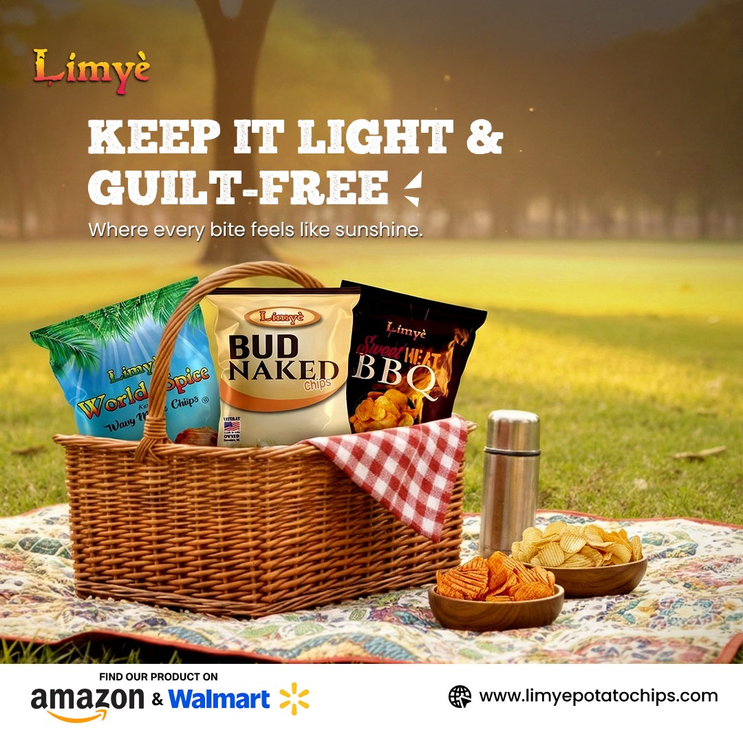ChipsLimye's tweet photo. With Limyé Potato Chips, every bite is light, crispy, and full of flavor, perfect for a relaxed afternoon, a picnic in the park, or simply enjoying a guilt-free snack break.

Explore more: https://t.co/H6z389AjMO

#LimyePotatoChips #GuiltFreeSnack #PotatoChips #HealthySnack #Usa https://t.co/GGvBANbWnT
